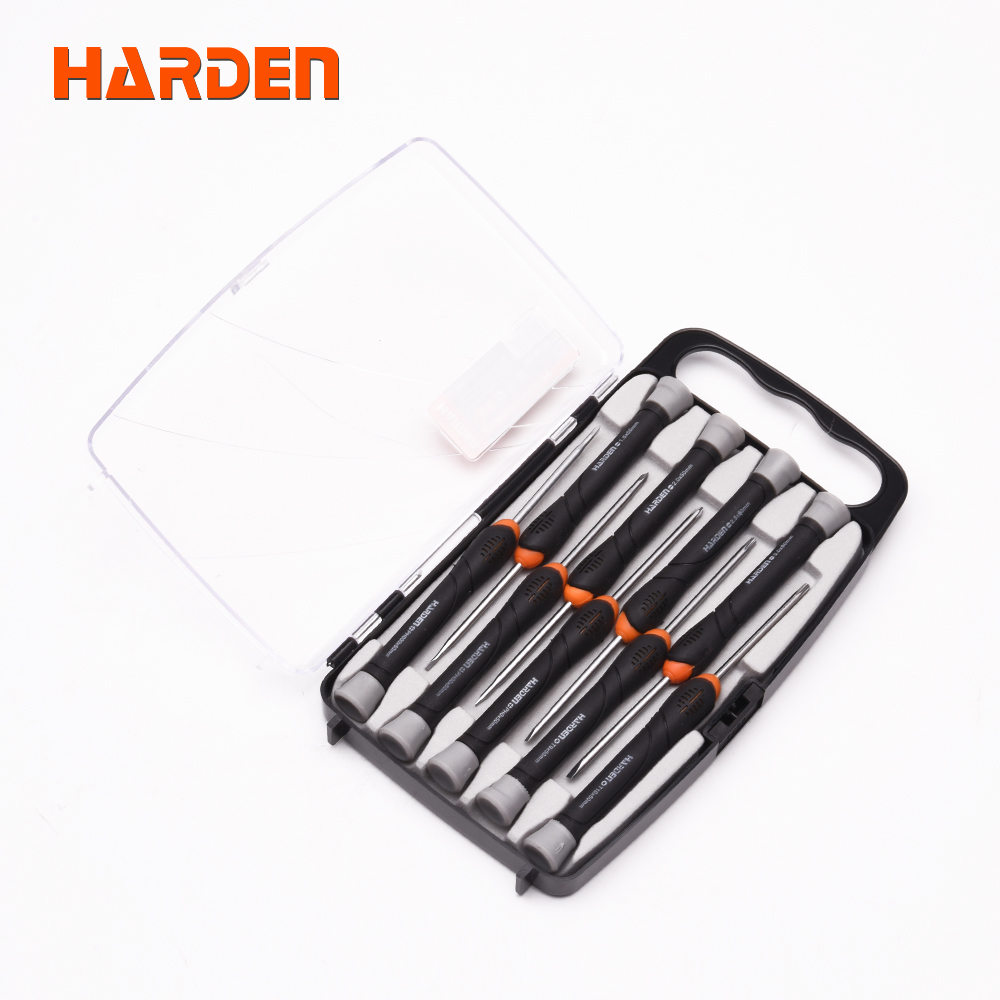 세트 CR-V 소재 플라스틱 핸들 스크루 정밀 미니 스크루 드라이버 9pcs 550122 [HARDEN-127]
