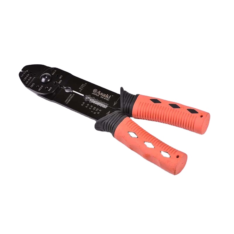 ASAKI AK-9102 5in1 와이어 스트리퍼 플라이어 멀티 사용 케이블 스트리퍼 와이어 커터 압착 도구 수동 펜치 합금 스틸 [Asaki-31]