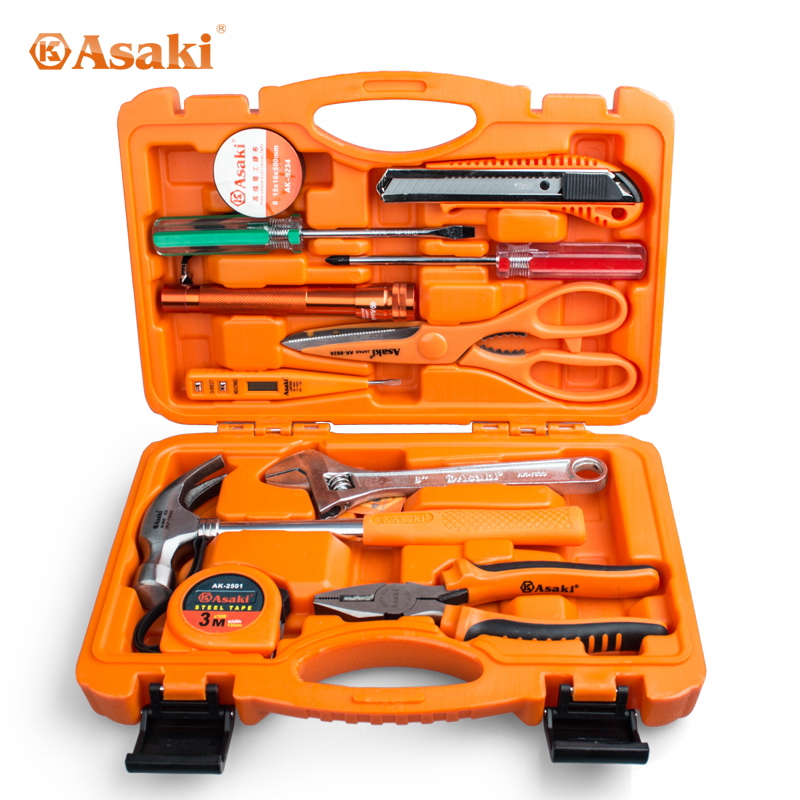 Asaki 12pcs 다기능 가정용 키트 도구 가정용 도구 세트 가정용 서비스 도구 AK-9782 [Asaki-75]