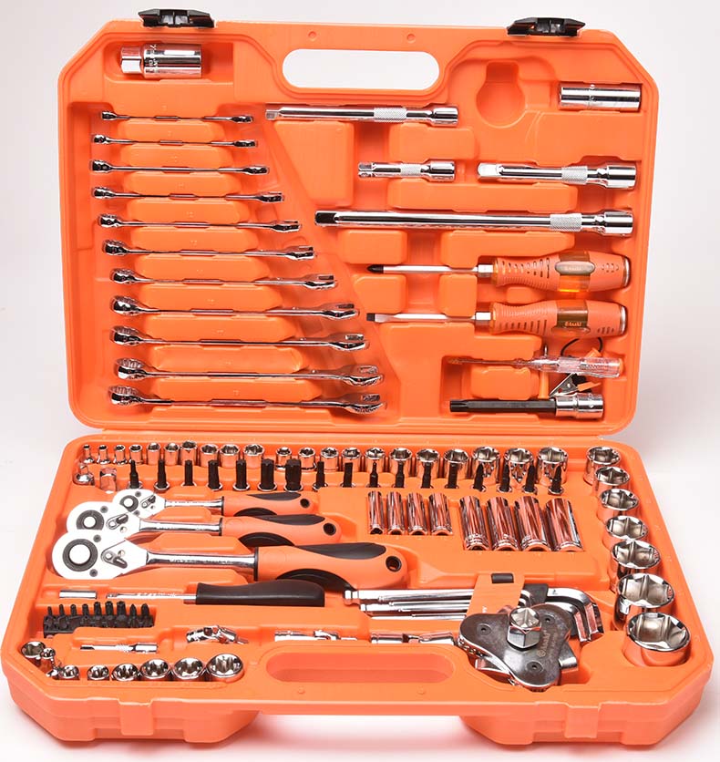 Asaki 121PCS 전문 1/4+3/8+1/2inch 소켓 렌치 세트 도구 손 도구 플라스틱 상자 AK-9750 [Asaki-86]