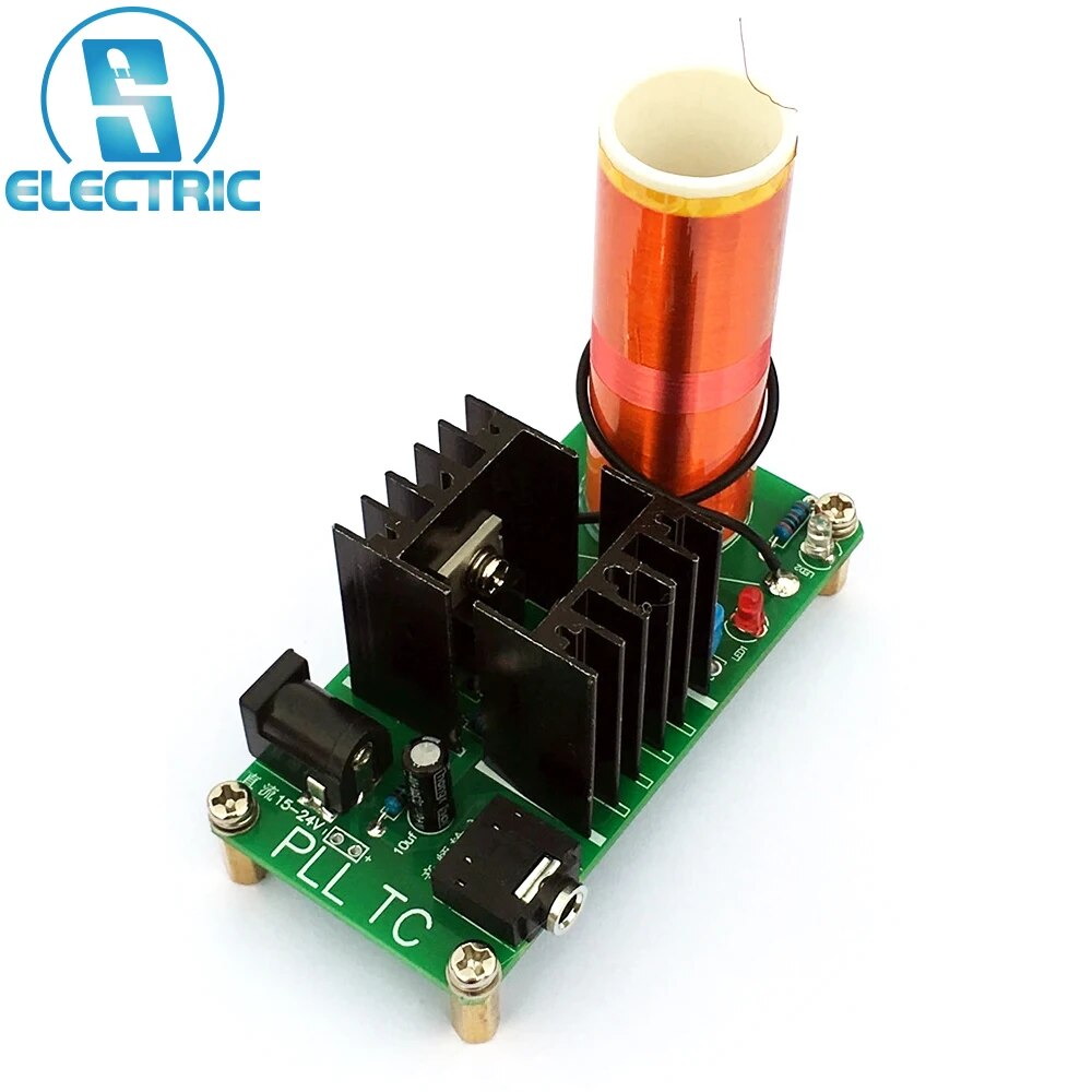 테슬라 코일 미니 플라즈마 음악 스피커 키트 아크 과학 실험 학생 전자 DIY 생산 DC 15-24V 15W 2A [DIY-290]