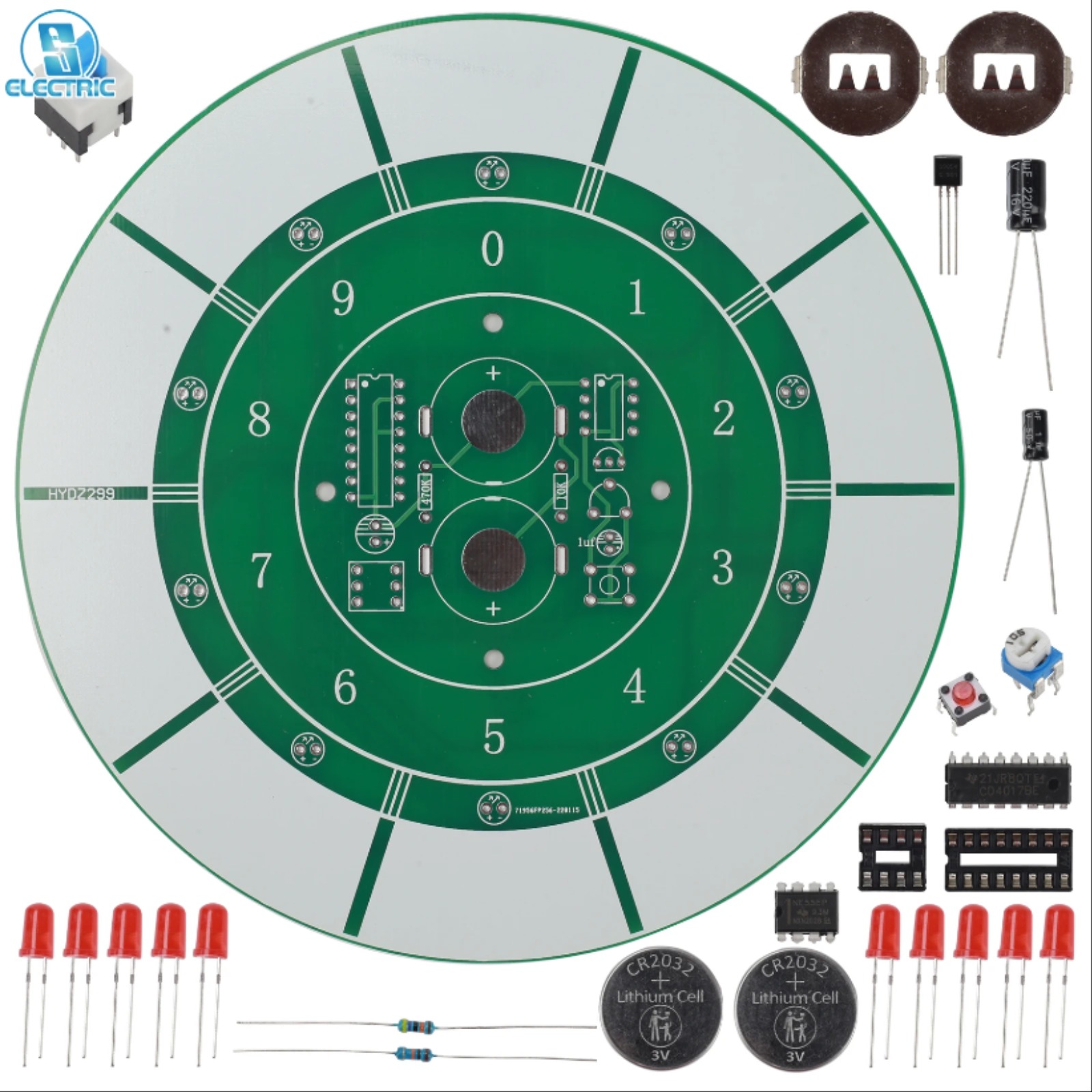 럭키 휠 Sweepstakes DIY 키트 LED 러닝 라이트 턴테이블 전자 용접 저녁 식사 테이블 장난감 게임 만들기 [DIY-291]