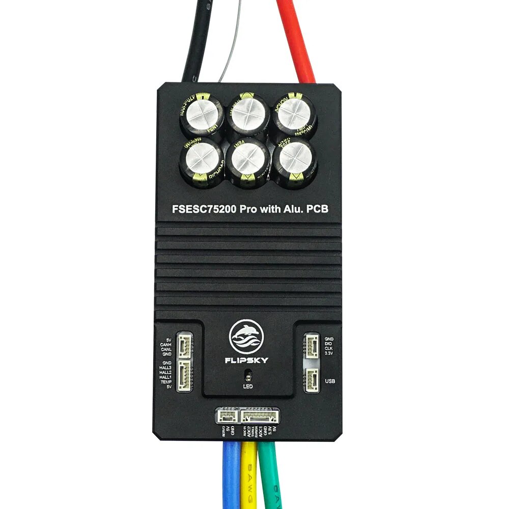 브러시리스 ESC 플립 스키 75200 프로 84V 고전류 VESC 기반 알루미늄 PCB 포함 로봇 서핑보드 AGV 로봇 전기 자전거용 [FLPSKY-43]
