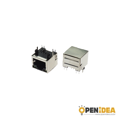 RJ45 랜케이블 커플러 연장 젠더 LED 8P 라이트앵글 LED 내장 커넥터 (1묶음/5개) [OPEN-CD003-002]