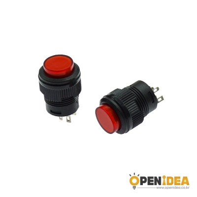 16MM 푸쉬 버튼 스위치 LED R16-503 UNLOCK RED 4P [OPEN-SE005-001]