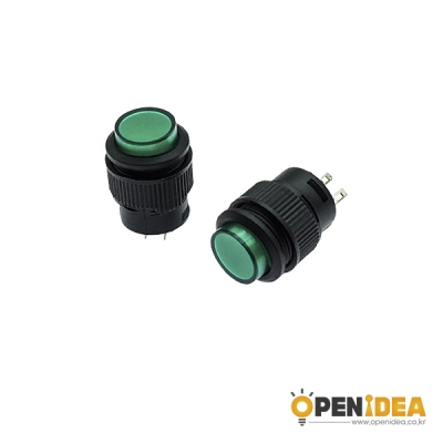 16MM 푸쉬 버튼 스위치 LED R16-503 UNLOCK GREEN 4P [OPEN-SE005-002]