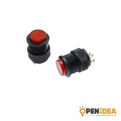 16MM 푸쉬 버튼 스위치 LED R16-503 LOCK RED 4P [OPEN-SE005-003]