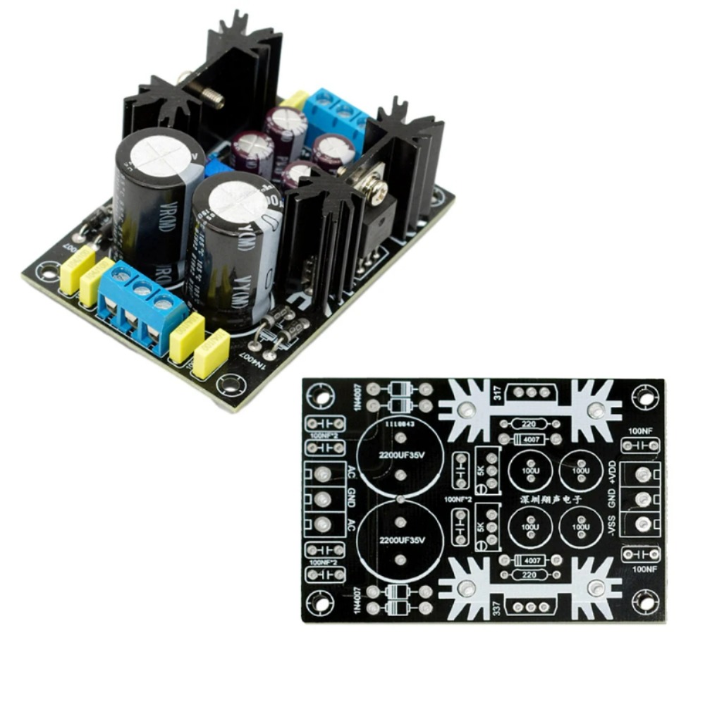 AC-DC 조절식 전압 조정기 전원 공급 장치 포지티브 네거티브 듀얼 증폭기용 소분 PCB LM317 LM337 5V 12V 24V [DIY-322]