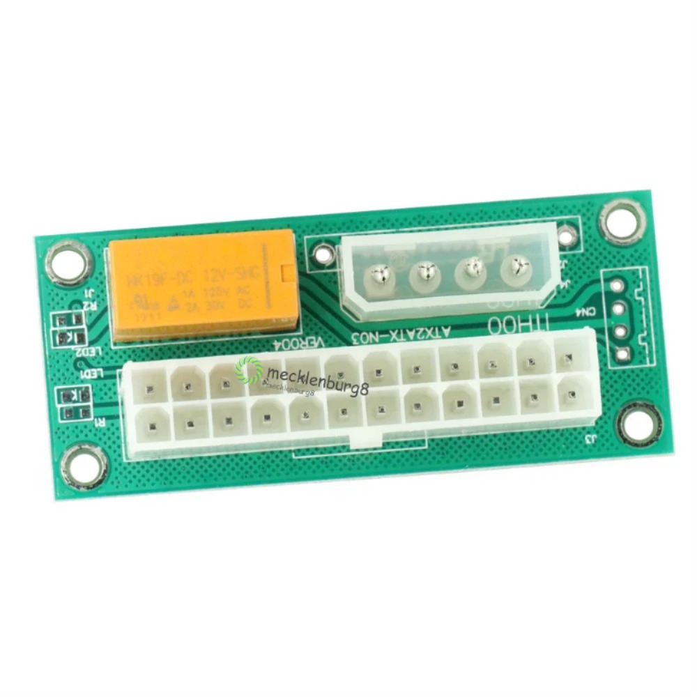 ATX 듀얼 전원 공급 장치 동기화 스타터 익스텐션 케이블 카드 ATX 24P-Molex 4 핀 채굴 기계용 아두이노 보드 모듈 [OPEN-ZTA177-134]
